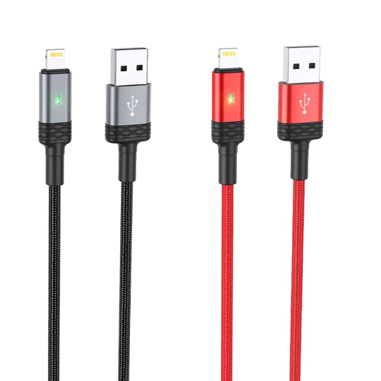 Borofone BU30 1.2m 2.4A USB to 8 Pin Smart Power-off Charging Data Cable(Red) Borofone BU30 1.2m 2.4A USB to 8 Pin Smart Power-off Charging Data Cable(Red)