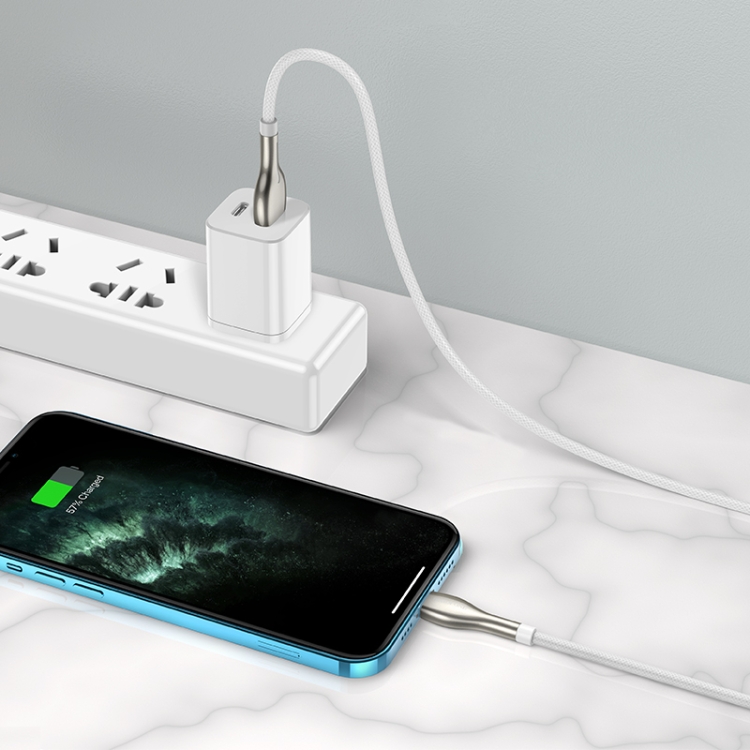Borofone BU29 1.2m 2.4A USB to 8 Pin Exquisite Charging Data Cable(White) Borofone BU29 1.2m 2.4A USB to 8 Pin Exquisite Charging Data Cable(White)