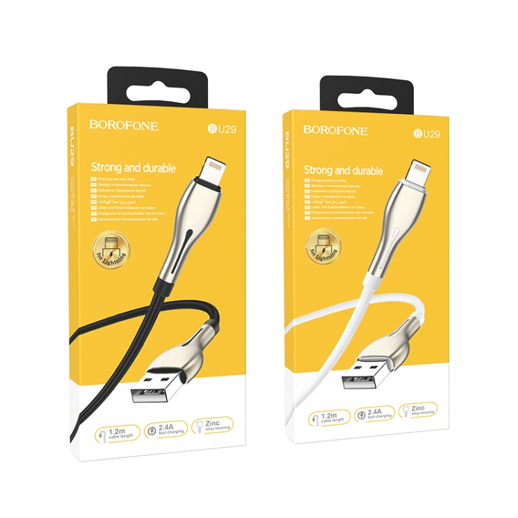 Borofone BU29 1.2m 2.4A USB to 8 Pin Exquisite Charging Data Cable(White) Borofone BU29 1.2m 2.4A USB to 8 Pin Exquisite Charging Data Cable(White)