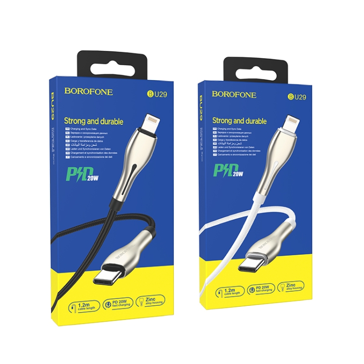 Borofone BU29 1.2m PD 20W Type-C to 8 Pin Exquisite Charging Data Cable(White) Borofone BU29 1.2m PD 20W Type-C to 8 Pin Exquisite Charging Data Cable(White)