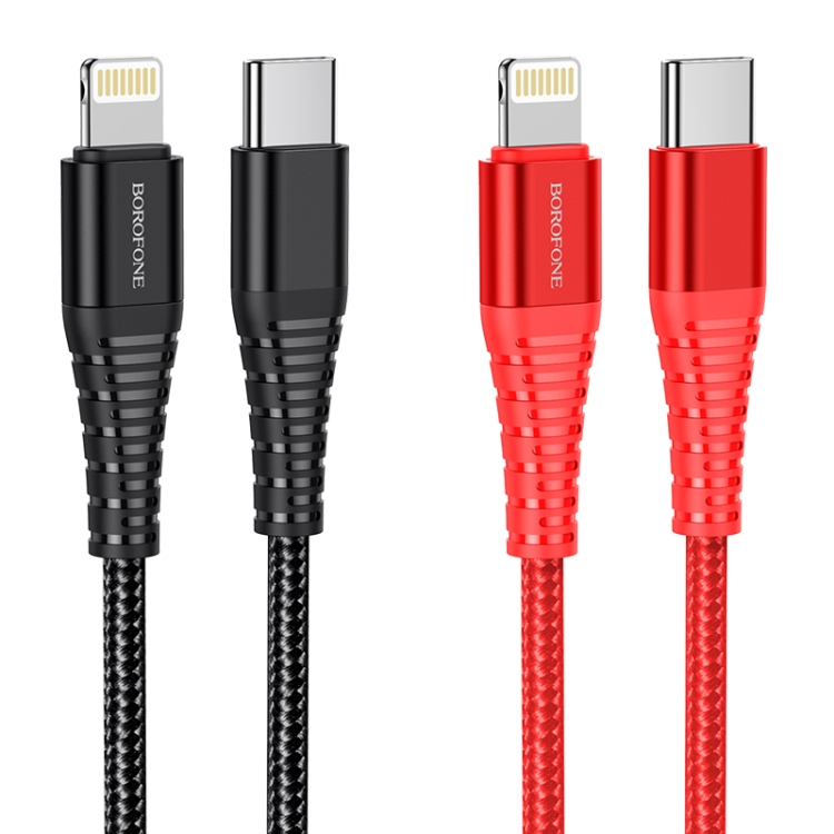 Borofone BU27 1.2m PD 20W Type-C to 8 Pin Cool Victory Charging Data Cable(Black) Borofone BU27 1.2m PD 20W Type-C to 8 Pin Cool Victory Charging Data Cable(Black)