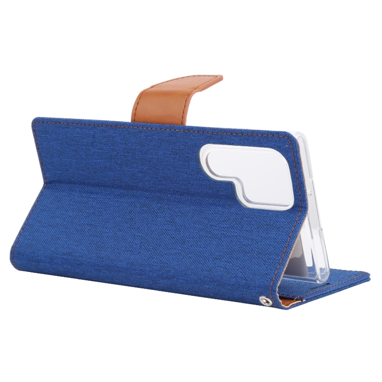 For Samsung Galaxy S22 Ultra 5G GOOSPERY CANVAS DIARY Canvas Texture Leather Phone Case(Blue) For Samsung Galaxy S22 Ultra 5G GOOSPERY CANVAS DIARY Canvas Texture Leather Phone Case(Blue)