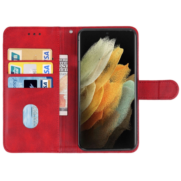 Leather Phone Case For Samsung Galaxy S21 Ultra 5G(Red) Leather Phone Case For Samsung Galaxy S21 Ultra 5G(Red)