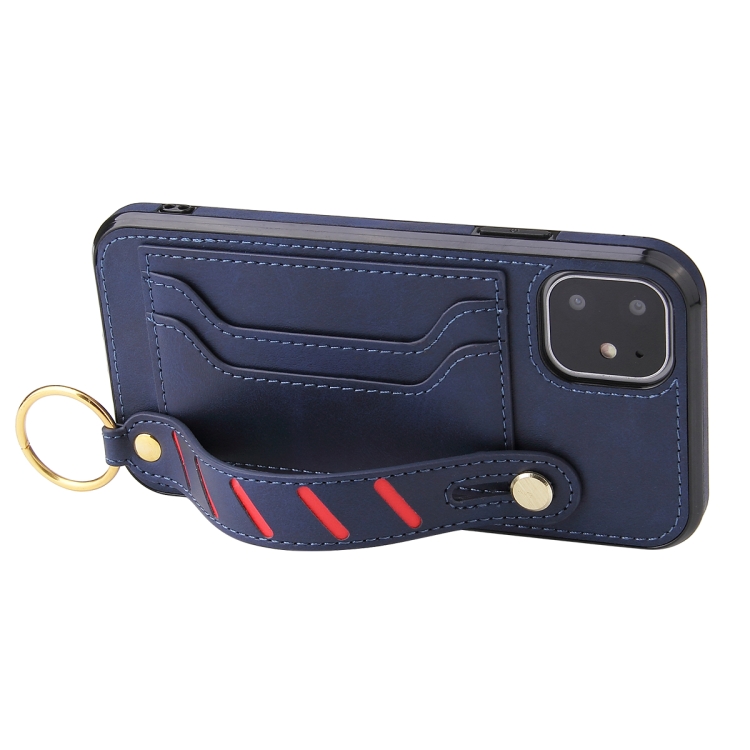 For iPhone 11 Pro Wristband Wallet Leather Phone Case (Blue) For iPhone 11 Pro Wristband Wallet Leather Phone Case (Blue)
