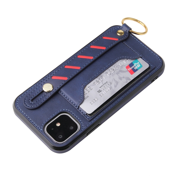 For iPhone 11 Pro Wristband Wallet Leather Phone Case (Blue) For iPhone 11 Pro Wristband Wallet Leather Phone Case (Blue)