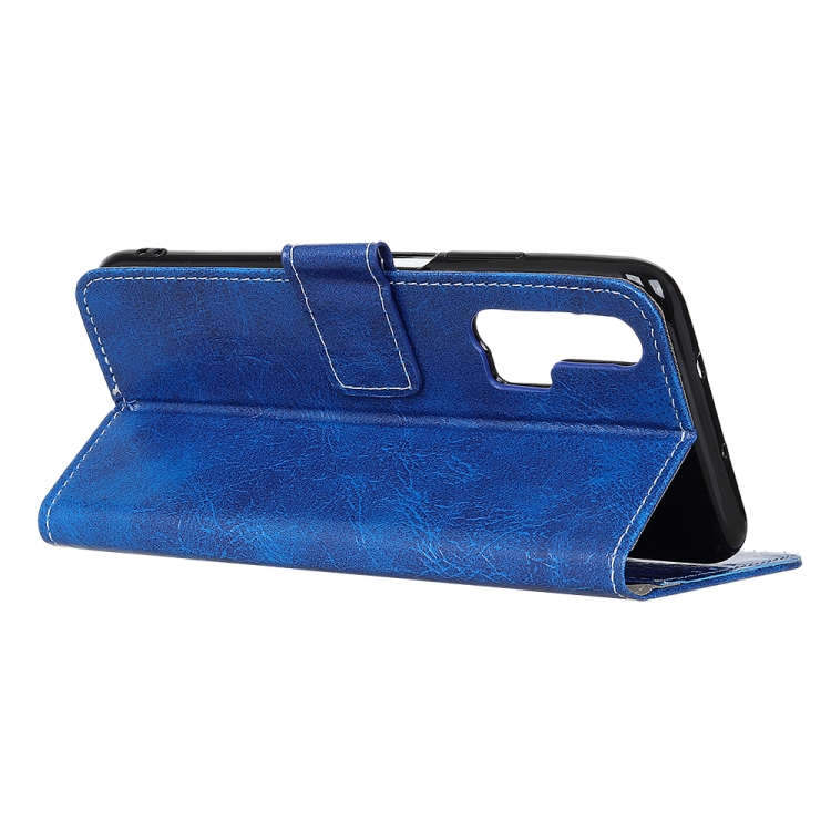 For Galaxy S20 Ultra Retro Crazy Horse Texture Horizontal Flip Leather Case with Holder & Card Slots & Photo Frame & Wallet(Blue)
