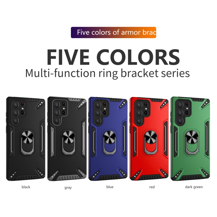 For Samsung Galaxy S22 Ultra 5G PC + TPU Phone Case with Rotatable Ring Holder(Black) For Samsung Galaxy S22 Ultra 5G PC + TPU Phone Case with Rotatable Ring Holder(Black)