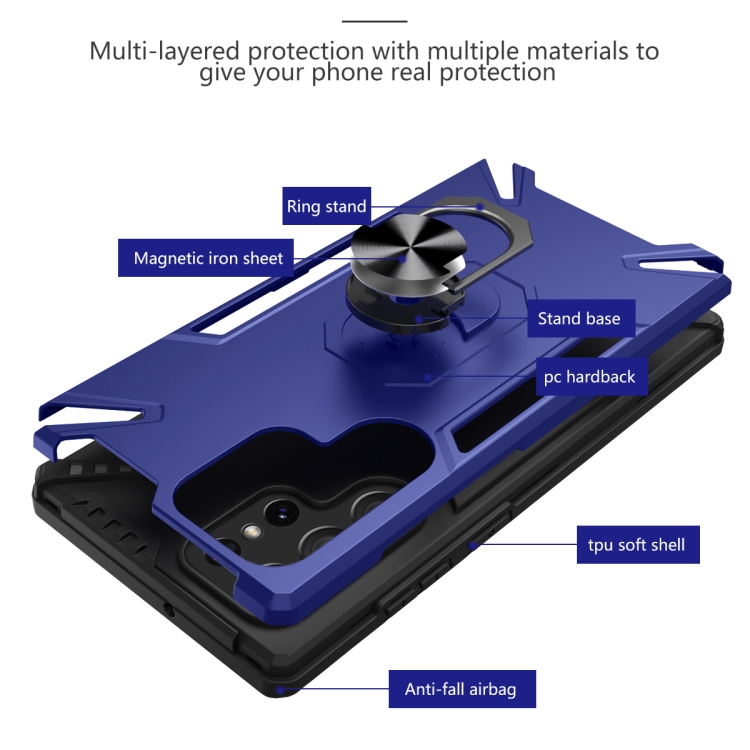 For Samsung Galaxy S22 Ultra 5G PC + TPU Phone Case with Rotatable Ring Holder(Black) For Samsung Galaxy S22 Ultra 5G PC + TPU Phone Case with Rotatable Ring Holder(Black)