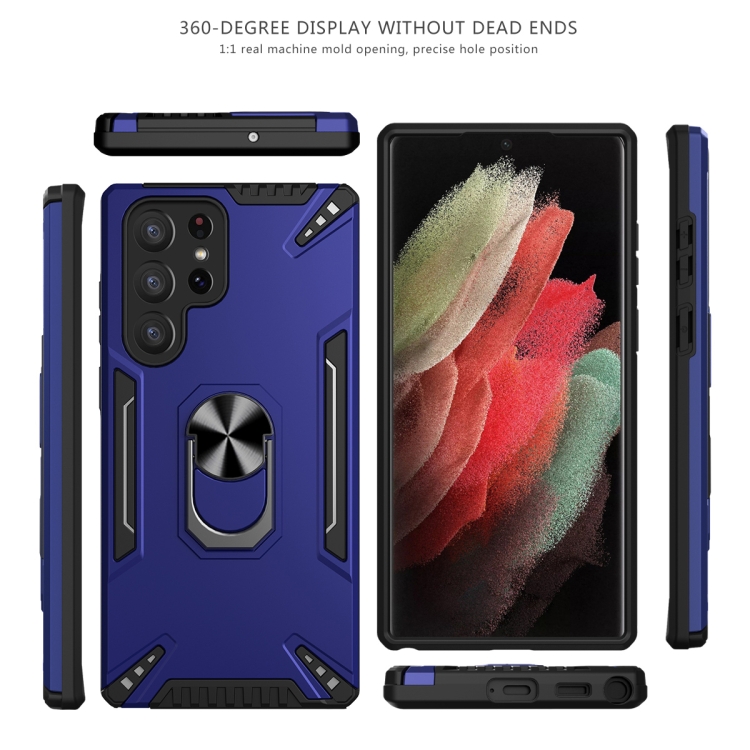 For Samsung Galaxy S22 Ultra 5G PC + TPU Phone Case with Rotatable Ring Holder(Black) For Samsung Galaxy S22 Ultra 5G PC + TPU Phone Case with Rotatable Ring Holder(Black)