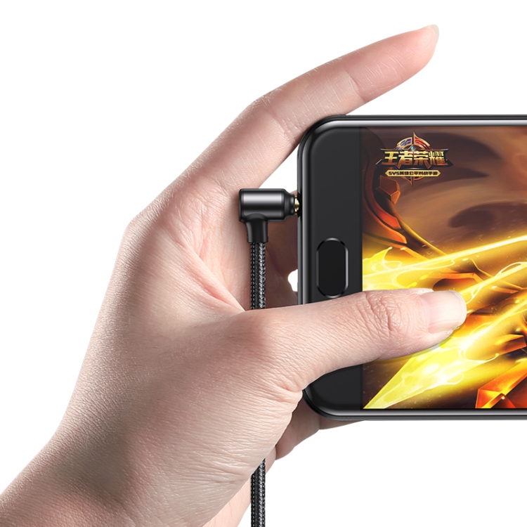 USAMS US-SJ557 3.5mm to 3.5mm Right-angle Audio Cable(Black) - 3