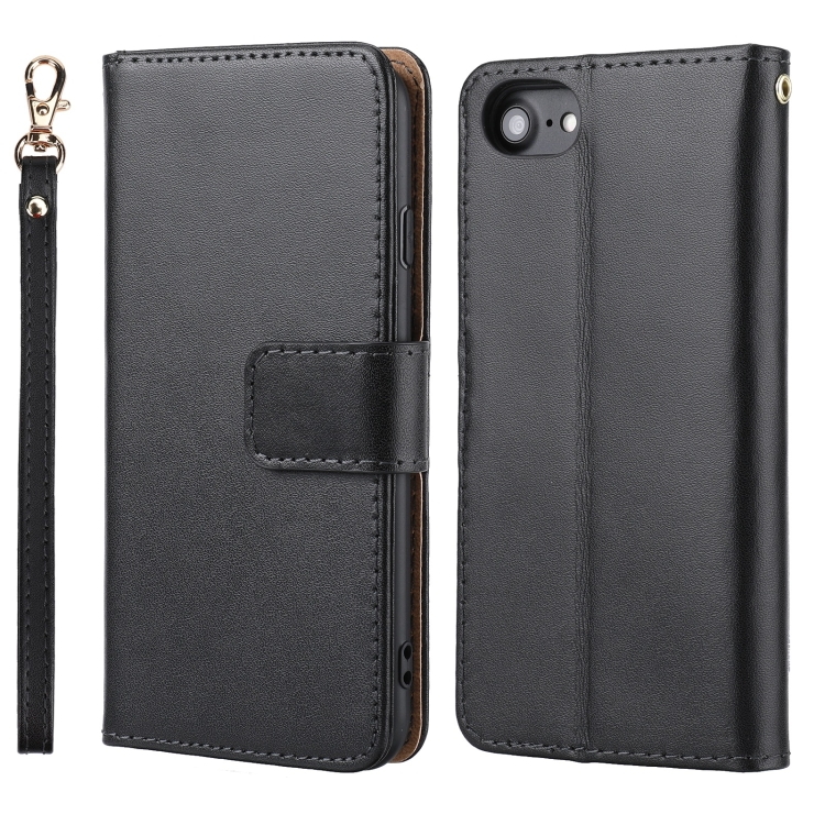 For iPhone SE 2022 / SE 2020 / 8 / 7 / 6 / 6s Plain Weave Cowhide Leather Phone Case(Black) For iPhone SE 2022 / SE 2020 / 8 / 7 / 6 / 6s Plain Weave Cowhide Leather Phone Case(Black)
