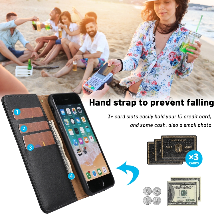 For iPhone SE 2022 / SE 2020 / 8 / 7 / 6 / 6s Plain Weave Cowhide Leather Phone Case(Black) For iPhone SE 2022 / SE 2020 / 8 / 7 / 6 / 6s Plain Weave Cowhide Leather Phone Case(Black)