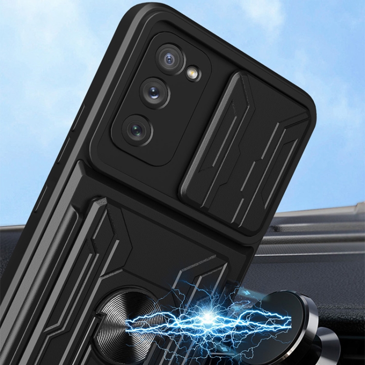 For Samsung Galaxy S20 FE Camera Cover Phone Case with Card Slot & Holder(Grey) For Samsung Galaxy S20 FE Camera Cover Phone Case with Card Slot & Holder(Grey)