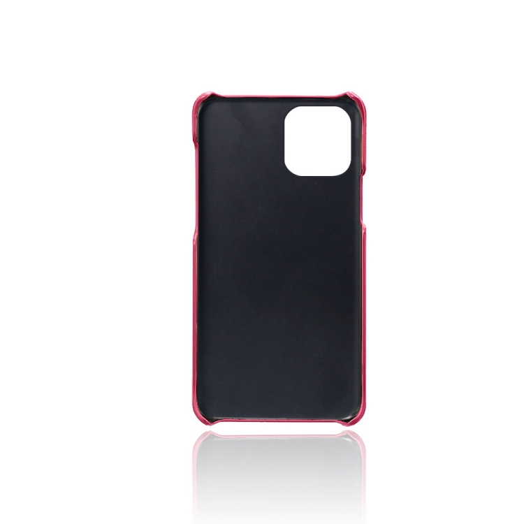 Calf Texture PC + PU Phone Case For iPhone 11 Pro(Rose Red)