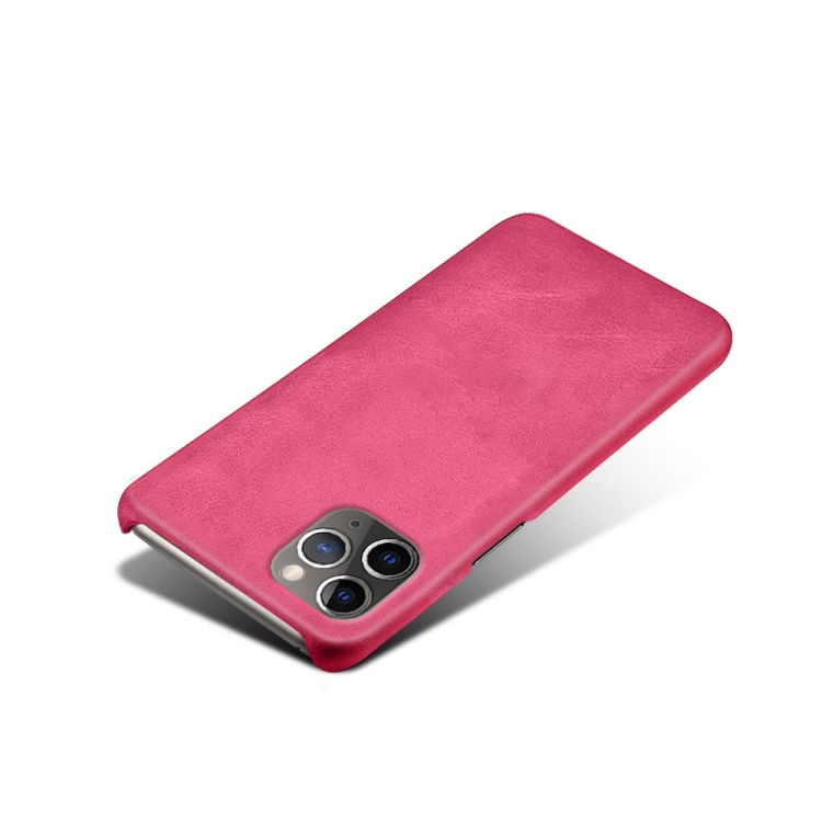 Calf Texture PC + PU Phone Case For iPhone 11 Pro(Rose Red)