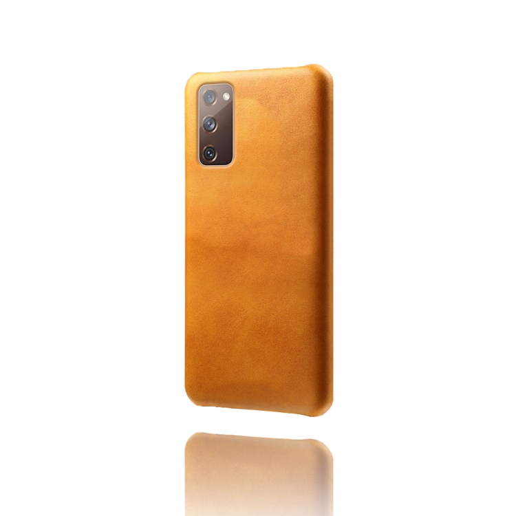 For Samsung Galaxy S20 FE Calf Texture PC + PU Phone Case(Orange) For Samsung Galaxy S20 FE Calf Texture PC + PU Phone Case(Orange)