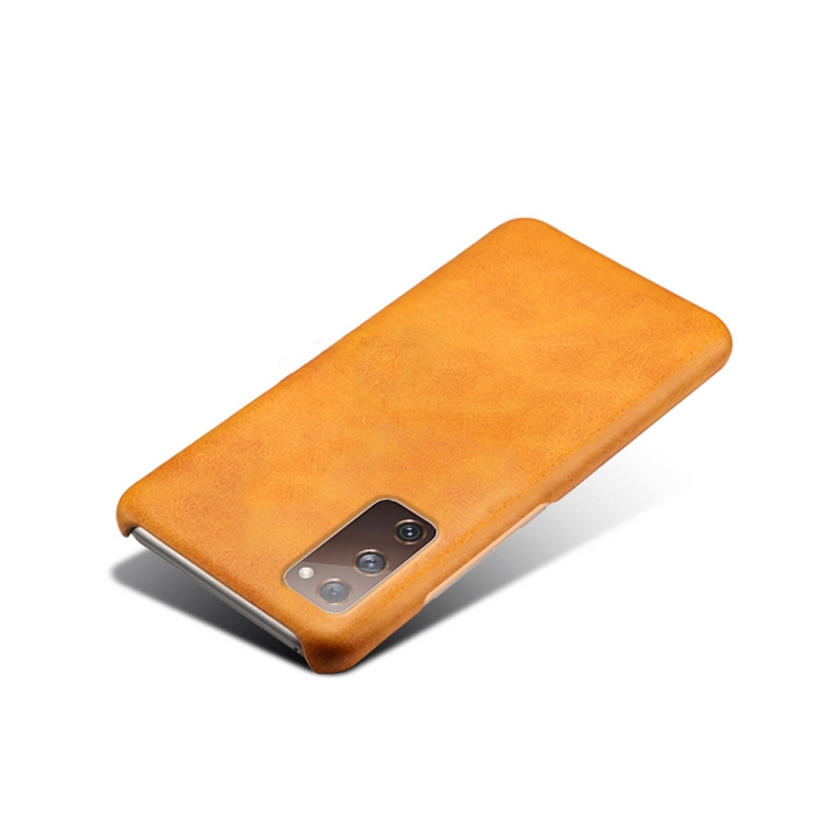 For Samsung Galaxy S20 FE Calf Texture PC + PU Phone Case(Orange) For Samsung Galaxy S20 FE Calf Texture PC + PU Phone Case(Orange)