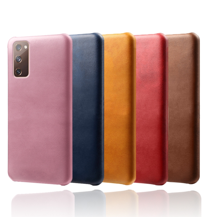 For Samsung Galaxy S20 FE Calf Texture PC + PU Phone Case(Orange) For Samsung Galaxy S20 FE Calf Texture PC + PU Phone Case(Orange)