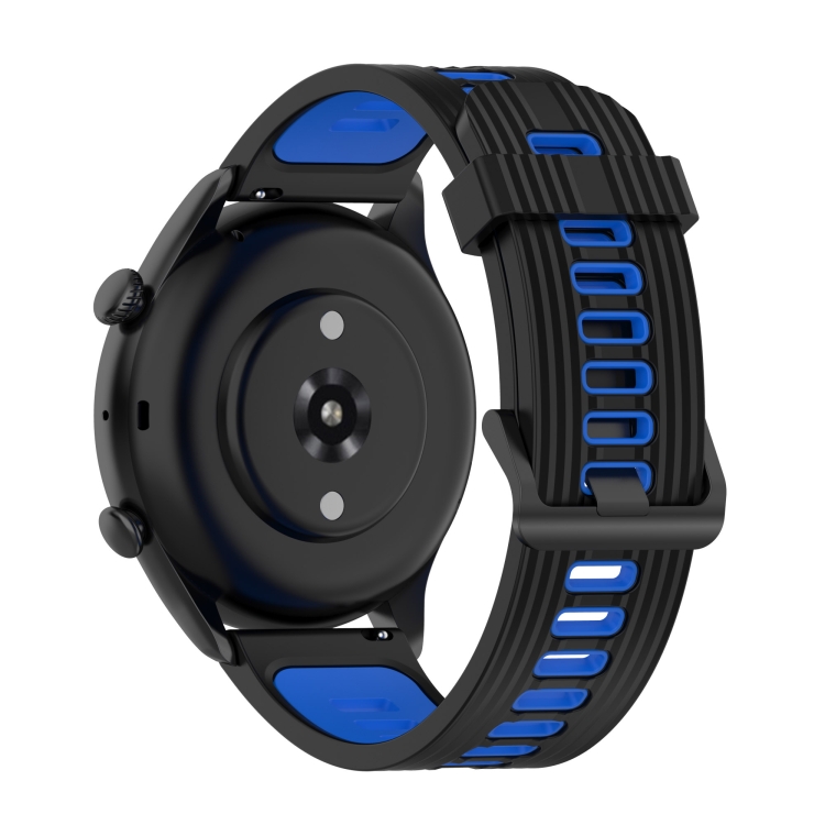 Para Amazfit GTR 3/GTR 3 PRO/GTR 2 22 mm de banda de reloj de silicona de  dos colores (azul negro)