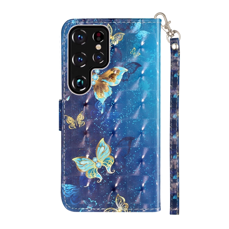 For Samsung Galaxy S22 Ultra 5G 3D Pattern Horizontal Flip PU Leather Phone Case(Rankine Butterfly) For Samsung Galaxy S22 Ultra 5G 3D Pattern Horizontal Flip PU Leather Phone Case(Rankine Butterfly)
