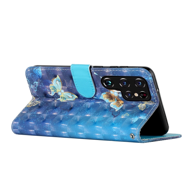 For Samsung Galaxy S22 Ultra 5G 3D Pattern Horizontal Flip PU Leather Phone Case(Rankine Butterfly) For Samsung Galaxy S22 Ultra 5G 3D Pattern Horizontal Flip PU Leather Phone Case(Rankine Butterfly)