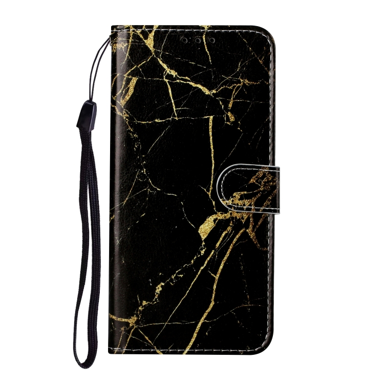 For Samsung Galaxy S22 5G Colored Drawing Marble Pattern PU Leather Phone Case(Black Gold Marble) For Samsung Galaxy S22 5G Colored Drawing Marble Pattern PU Leather Phone Case(Black Gold Marble)