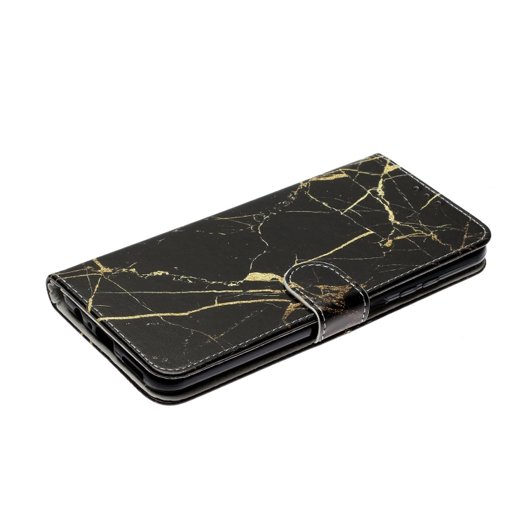 For Samsung Galaxy S22 5G Colored Drawing Marble Pattern PU Leather Phone Case(Black Gold Marble) For Samsung Galaxy S22 5G Colored Drawing Marble Pattern PU Leather Phone Case(Black Gold Marble)
