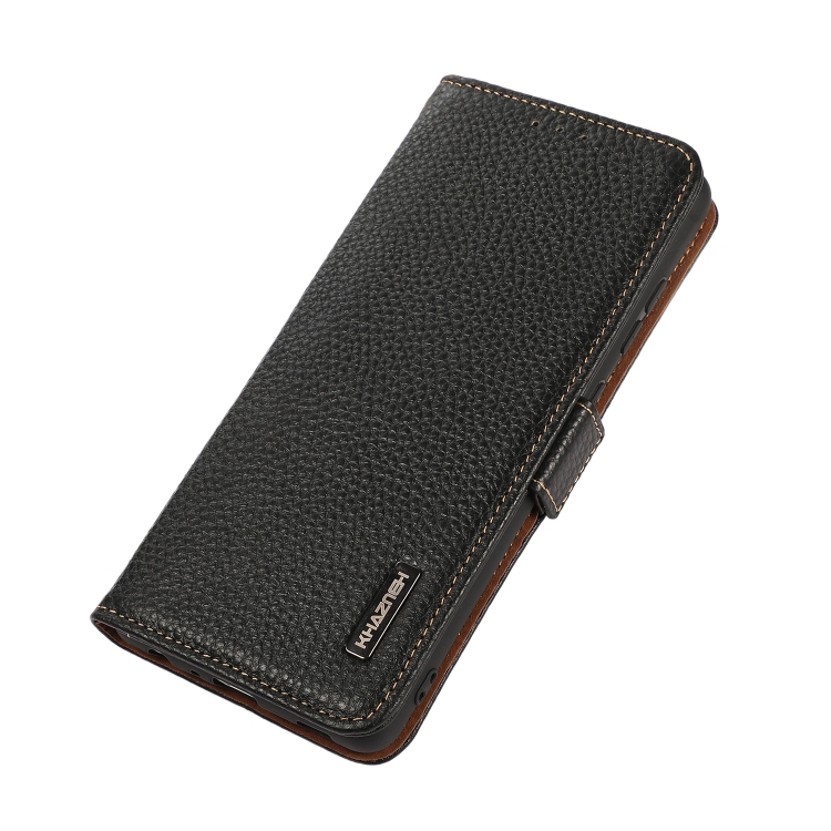 For Samsung Galaxy S22 5G KHAZNEH Side-Magnetic Litchi Genuine Leather RFID Phone Case(Black) For Samsung Galaxy S22 5G KHAZNEH Side-Magnetic Litchi Genuine Leather RFID Phone Case(Black)
