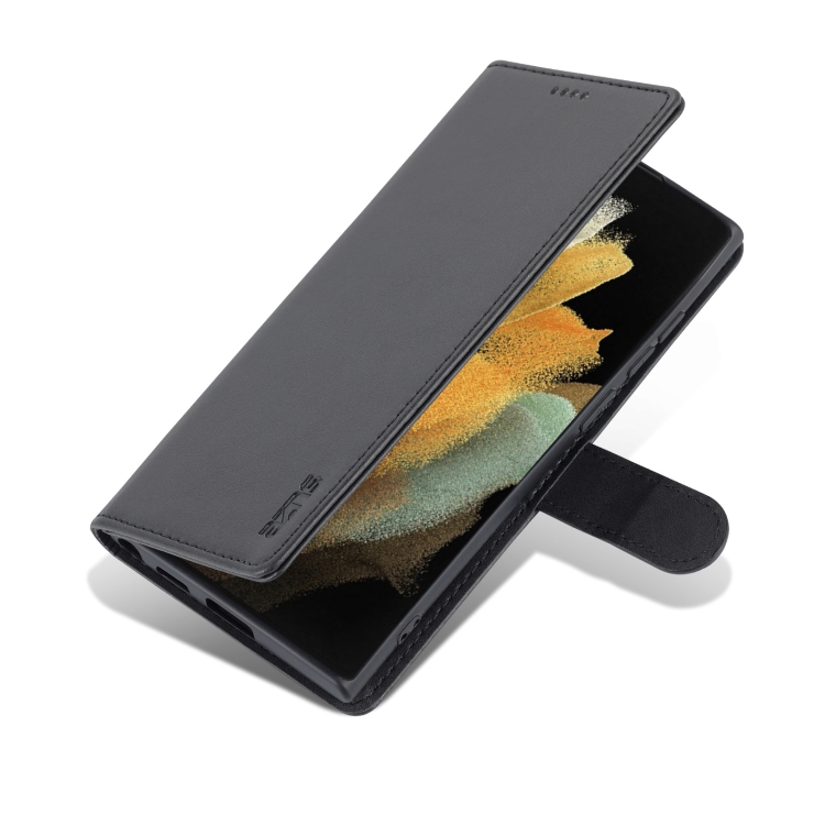 For Samsung Galaxy S22 Ultra 5G AZNS Skin Feel Calf Texture Horizontal Flip Leather Phone Case(Black) For Samsung Galaxy S22 Ultra 5G AZNS Skin Feel Calf Texture Horizontal Flip Leather Phone Case(Black)