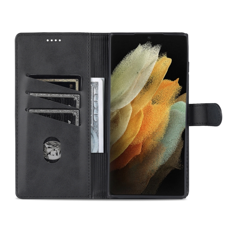 For Samsung Galaxy S22 Ultra 5G AZNS Skin Feel Calf Texture Horizontal Flip Leather Phone Case(Black) For Samsung Galaxy S22 Ultra 5G AZNS Skin Feel Calf Texture Horizontal Flip Leather Phone Case(Black)