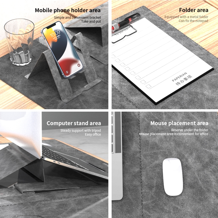 Soporte plegable multifuncional Soporte de tableta Tablet Soporte de mesa (gris oscuro) - B3