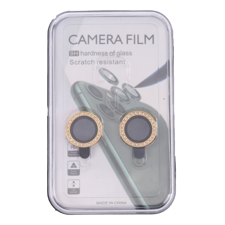 For iPhone 13 9H Point Drill Camera Lens Protector Circle(Gold) For iPhone 13 9H Point Drill Camera Lens Protector Circle(Gold)