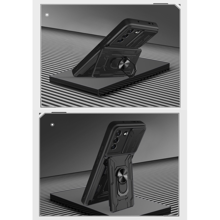 For Samsung Galaxy S21 5G Sliding Camshield Card Phone Case(Black) For Samsung Galaxy S21 5G Sliding Camshield Card Phone Case(Black)