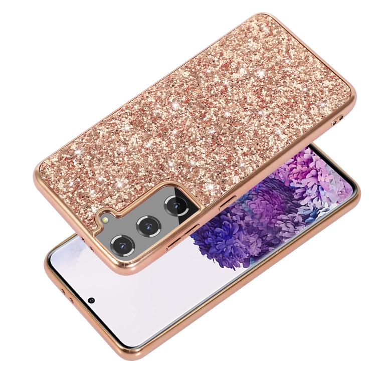 For Samsung Galaxy S22 5G Glitter Powder Shockproof TPU Protective Phone Case(Black) For Samsung Galaxy S22 5G Glitter Powder Shockproof TPU Protective Phone Case(Black)