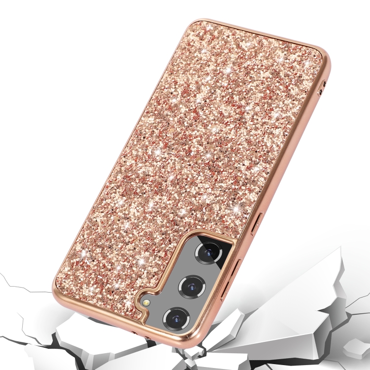 For Samsung Galaxy S22 5G Glitter Powder Shockproof TPU Protective Phone Case(Black) For Samsung Galaxy S22 5G Glitter Powder Shockproof TPU Protective Phone Case(Black)