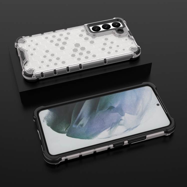 For Samsung Galaxy S22 5G Lanyard Honeycomb PC + TPU Case(White) For Samsung Galaxy S22 5G Lanyard Honeycomb PC + TPU Case(White)