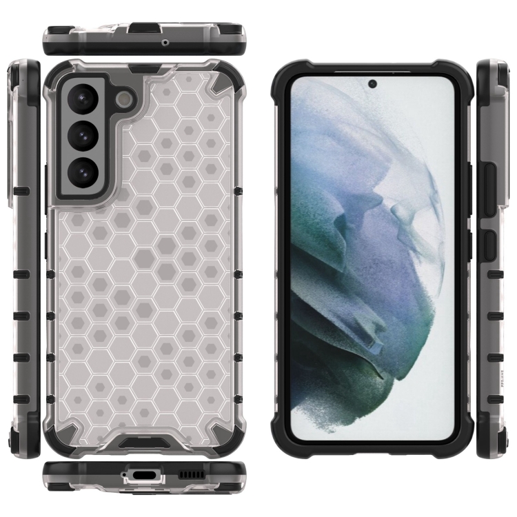 For Samsung Galaxy S22 5G Lanyard Honeycomb PC + TPU Case(White) For Samsung Galaxy S22 5G Lanyard Honeycomb PC + TPU Case(White)