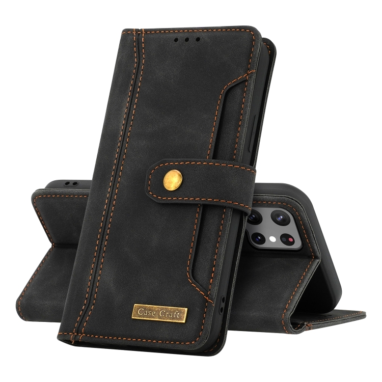 For Samsung Galaxy S22 Ultra 5G Copper Buckle Leather Phone Case(Black) For Samsung Galaxy S22 Ultra 5G Copper Buckle Leather Phone Case(Black)