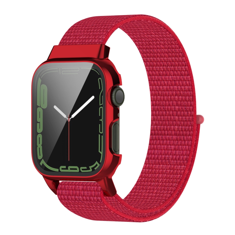 Nylon Loop Integrated Case Screen Cover Watch Band For Apple Watch