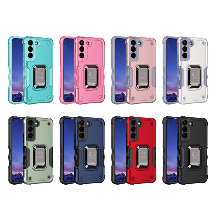 For Samsung Galaxy S22+ 5G Ring Holder Non-slip Armor Phone Case(White) For Samsung Galaxy S22+ 5G Ring Holder Non-slip Armor Phone Case(White)