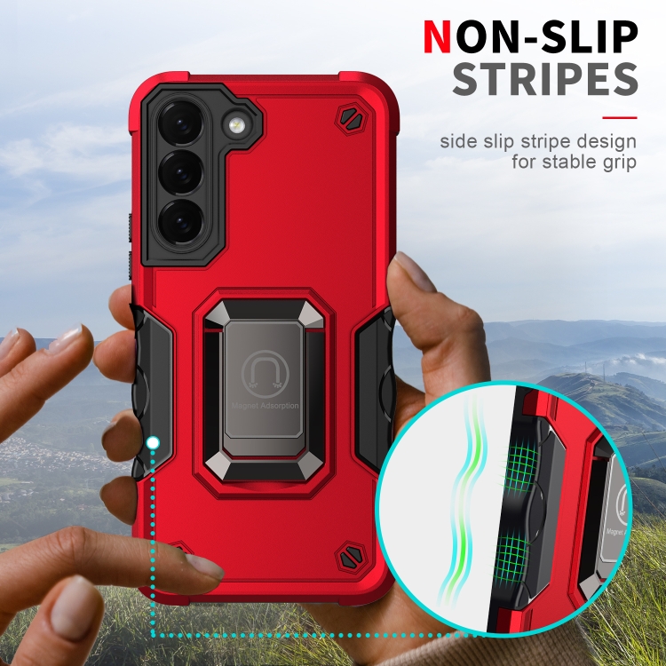 For Samsung Galaxy S22+ 5G Ring Holder Non-slip Armor Phone Case(White) For Samsung Galaxy S22+ 5G Ring Holder Non-slip Armor Phone Case(White)