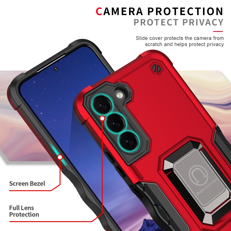 For Samsung Galaxy S22+ 5G Ring Holder Non-slip Armor Phone Case(White) For Samsung Galaxy S22+ 5G Ring Holder Non-slip Armor Phone Case(White)