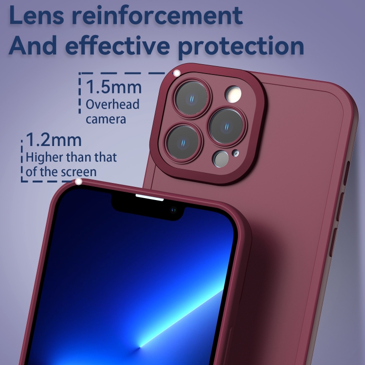 Color Contrast Pc Tpu Case For Iphone 11 Pro Max Wine Red Rose Red
