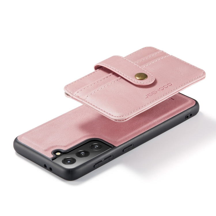 For Samsung Galaxy S22 5G JEEHOOD RFID Blocking Anti-Theft Magnetic PU + TPU Phone Case(Pink) For Samsung Galaxy S22 5G JEEHOOD RFID Blocking Anti-Theft Magnetic PU + TPU Phone Case(Pink)