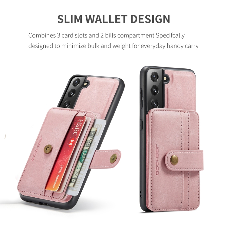 For Samsung Galaxy S22 5G JEEHOOD RFID Blocking Anti-Theft Magnetic PU + TPU Phone Case(Pink) For Samsung Galaxy S22 5G JEEHOOD RFID Blocking Anti-Theft Magnetic PU + TPU Phone Case(Pink)