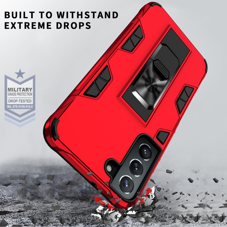 For Samsung Galaxy S22 5G Soldier Armor TPU + PC Magnetic Phone Case(Gold)