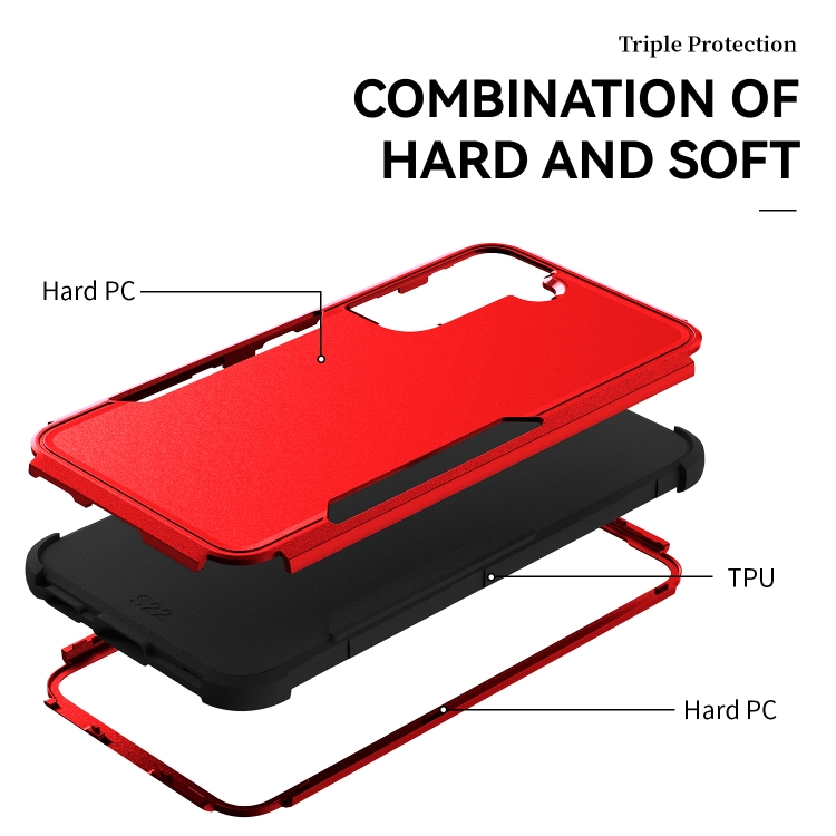 For Samsung Galaxy S22 5G TPU + PC Shockproof Phone Case(Red+Black) For Samsung Galaxy S22 5G TPU + PC Shockproof Phone Case(Red+Black)