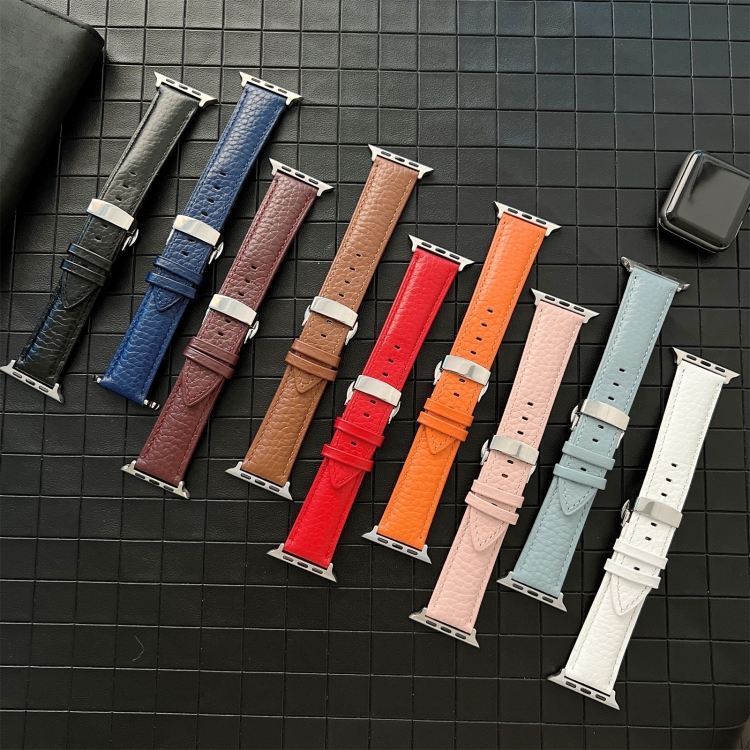 Chotovelli Black Lychee Pattern Genuine Leather Watch Strap - Steel Buckle  | Chotovelli & Figli