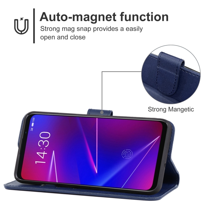 Leather Phone Case For Meizu 16X(Blue) - 3