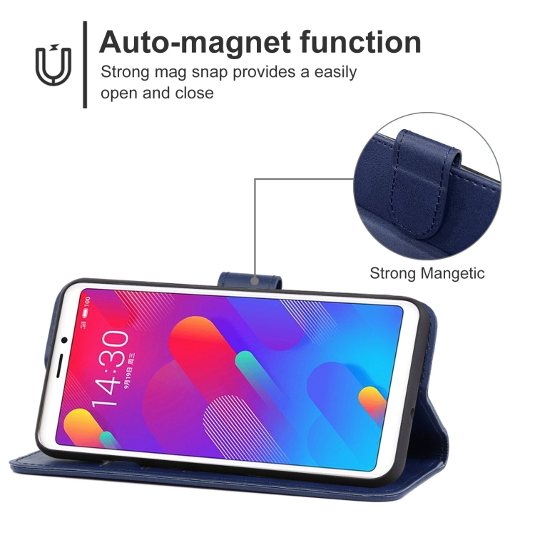 Leather Phone Case For Meizu V8(Blue) - 3